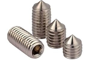 M6*6mm Stainless Steel Cone Point Grub Screws Hex Socket Set Screw Metric Thread Grub Screw/Set Screws,Pack of 20