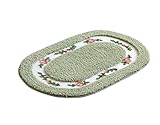 Licheng Microfiber Non Skid Oval Pink Floral Area Rugs Carpets for Girls Rooms, Bathroom, Bedroom, Ding Room, Kitchen, Living Rooms (15.7inch By 23.6inch, Green)