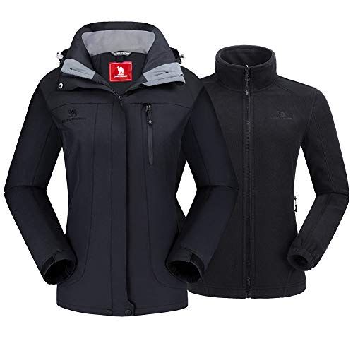 CAMEL CROWN Women's Ski Jacket Waterproof 3 in 1 Winter Jacket