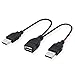 STKJHYDM USB 2.0 A Female to Dual USB Male Jack Y Splitter Data Charger Cord Extension Adapter Cable