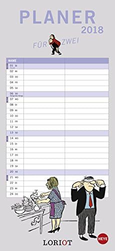Loriot Planer Fur Zwei Kalender 2018 Heye Verlag Familienkalender Mit 2 Spalten 16 Cm X 34 7 Cm Amazon De Burobedarf Schreibwaren