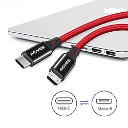 AGVEE 2 Pack 6ft USB-C OTG to Micro USB