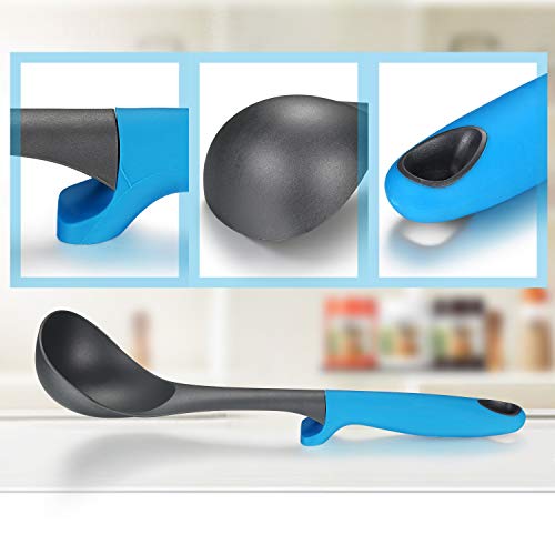 Kitchen Utensil Set & Kitchen Knife Set - 6 Piece Nylon Nonstick Cooking Utensil Set & 5 Piece Cook Knife Set with Rotating Knife & Utensil Holder - Kitchen Tools include Knife,Turner,Spatula & Spoon