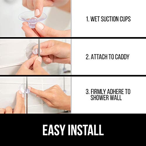 Gorilla Grip AntiSwing Oversized Shower Caddy, Rust Resistant