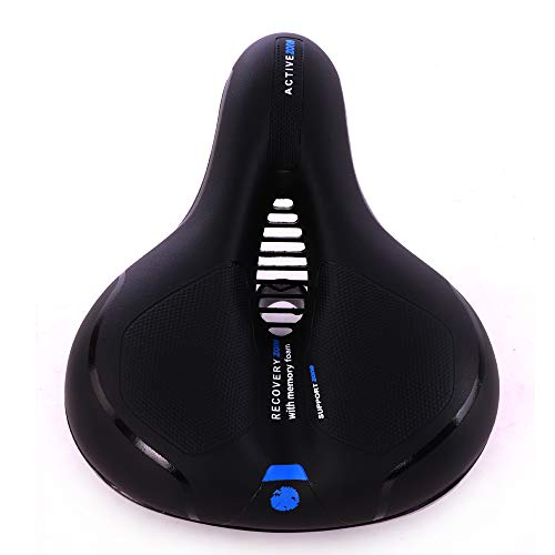 VOANZO Widened Mountain Bike Seat Cushion Bicycle Seat Cushion Comfortable Big Butt Bicycle Sitting Saddle Soft Saddle Universal Riding Accessories (Blue)