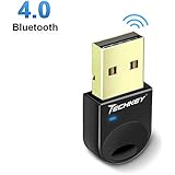 Techkey USB Bluetooth 4.0 Adapter Dongle for PC Laptop Computer Desktop Stereo Music, Skype Call, Keyboard, Mouse, Support All Windows 10 8.1 8 7 XP Vista