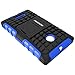 PASONOMI Lumia 435 Case, Heavy Duty Hybrid Armor Case Cover with Soft Inner Skin and Kickstand for Microsoft Nokia Lumia 435 (Armor Series Blue)