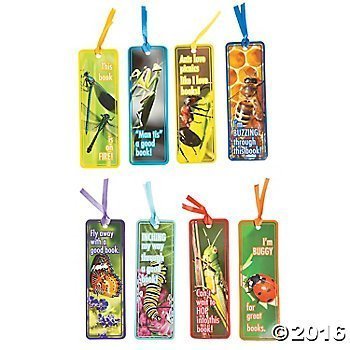 4 dozen (48) laminated bug - insect 6 bookmarks - party…