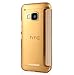M9 Case, Pasonomi® [Smart Window View] HTC One M9 Folio Wallet Case - Slim Flip Leather Case For HTC One M9 Smartphone (Golden)