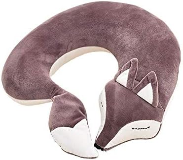 Travel Neck Pillow Cartoon Neck Cushion for Airplane & Car & Train Cute Fox Gifts, Purple