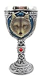 Atlantic Collectibles Large Magical Celtic Blue Remus Ancient Gray Wolf Goblet Chalice Cup Figurine 8oz