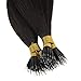 Youngsee 14inch Balayage Nano Ring Hair Extensions Darkest Brown to Medium Brown with Blonde Ombre Human Hair Nano Bead Hair Extensions 50strands 50g