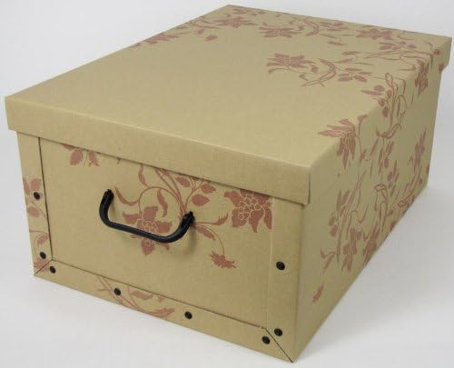 Aufbewahrungsbox Box Ordnungsbox Pappe Karton Deko-box mit Deckel und Hand-griff Stapelbox ...