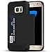 Anuck Galaxy S7 Edge Case, Slidable ID Card Slot Holder Galaxy S7 Edge Wallet Case [Credit Cards Pocket][Hard Shell] Shockproof Armor Rubber Bumper Protective Case Cover for Galaxy S7 Edge - Black