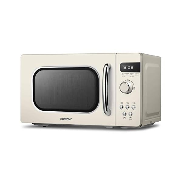 COMFEE-Retro-Style-800-w-20-L-Microwave-Oven-with-8-Auto-Menus-5-Cooking-Power-Levels-and-Express-Cook-Button-Apricot-Cream-CM-M202RAFCM COMFEE' Retro Style 800w 20L Microwave Oven with 8 Auto Menus, 5 Cooking Power Levels, and Express Cook Button - Apricot…