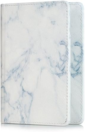 Hansin Passport Holder Travel Wallet, Premium Vegan Leather RFID Blocking Case Cover - Securely Holds Passport, Business Cards, Credit Cards, Boarding Passes, Marble