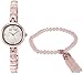 Anne Klein Women's AK/2854RGST Swarovski Crystal Accented Rose Gold-Tone Watch and Beaded Bracelet Set