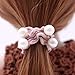 LITTLEMOLE Hair Ties, Bands Rope Ponytail Ties Mixed Colors Headband Accessories, Pearl Ribbon Bowknot Hair Rubber, Fit for Women Ladies Baby Girls Kids Children, Set of 10 (pink)