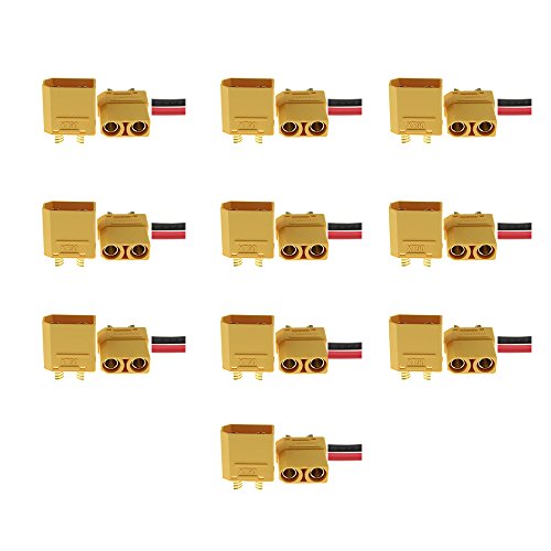 10 Pair Amass XT90 XT-90 Male Female Bullet Connectors Power Plugs with Heat Shrink for RC Lipo Battery