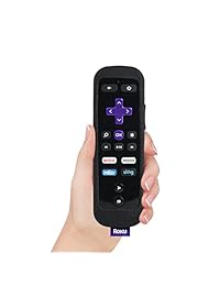 Roku remoto funda Sikai patente silicona para Roku Streaming Stick Remote roku Streaming Media Player Remote TCL roku TV mando a distancia soporte a prueba de golpes agradable al tacto con correa de mano, negro (C-BLACK)