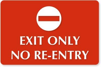 SmartSign"Exit Only, No Re-Entry" Sign | 6" x 9" Plastic, Made in USA