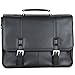 Kenneth Cole Reaction Genuine Leather Dual Compartment Flapover Business Portfolio, Black