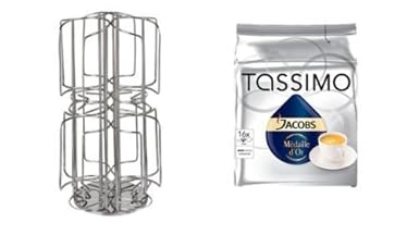 Jacobs Medaille D'Or 1 Packung + Kaffee-Kapselständer für Tassimo, 64 Kapseln, Edelstahl