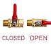 Litorange 2 PCS Heavy Duty Brass Mini Ball Valve Shut Off Switch, 3/8