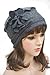 Flower Trimmed Womens Wool Beanie Cap Dress Crochet Hat A125