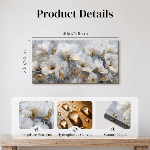 hyidecorart Cuadros Decoracion Salon Moderno, Grandes Lienzos Decorativos, Laminas Decorativas Floral Artística, Pinturas para Dormitorios Comedor Baño Recibidor 50x100 cm