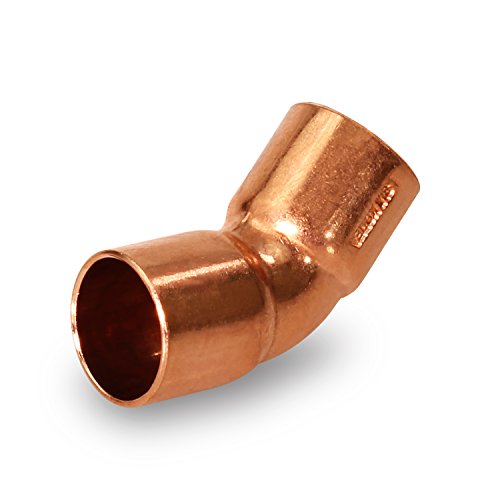 Everflow Supplies CCLF0012 45 Degree C X C Copper Elbow with Two Solder Cups for 5/8