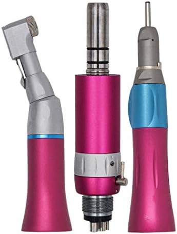 Slow Low Speed Hand Kit with 4 Holes Motor Contra Angle Straight Nosecone, Rose Pink