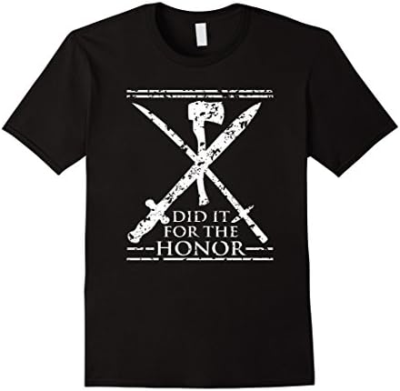 Men's Did it for the honor graphic t-shirt Samurai Viking Knight Large Black