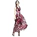 Joy EnvyLand Women V-neck Flower Prom Party Tunic Long Cocktail Beach Dress