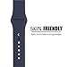 Apple Watch Band - FanTEK Soft Silicone Sport Style Replacement iWatch Strap for Apple Wrist Watch 42mm Models M/L Size (Dark Blue)