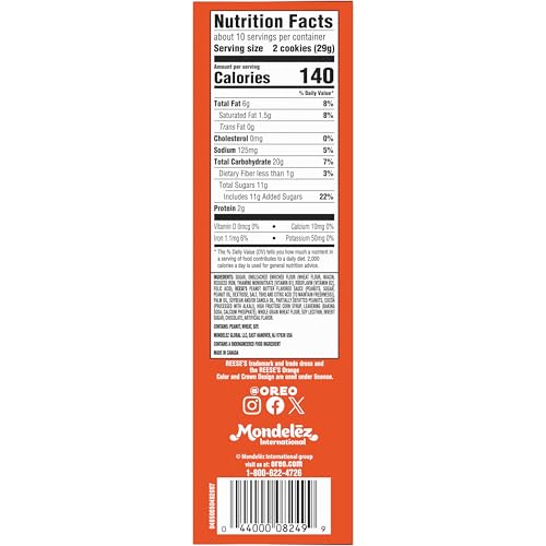 OREO REESE’S PEANUT BUTTERY CREME CHOCOLATE SANDWICH COOKIES, LIMITED EDITION, 10.81 OZ