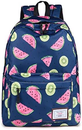 Women Waterproof Fresh Cute Watermelon Printing School Bags Backpacks for Teenage Girls Blue