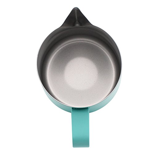 Dianoo Stainless Steel Frothing Pitcher Jug Steaming Pitcher Suitable For Coffee, Latte And Frothing Milk 600ml Blue - Thumbnail 4