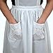 Essence of Europe Gifts Deluxe Vintage Lace Full Apron For Women | Victorian Maid Costume | Kitchen Party | Two Pockets | White