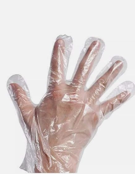 Healthy Home Disposable Gloves 100 Pcs HDPE Polyethylene Clear Food Safe
