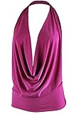 Ollie Arnes Women's Casual Lightweight Sleeveless Halter Neck Jersey Tank Top