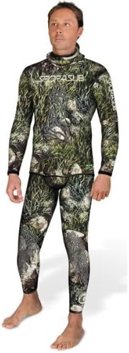 Sporasub 5mm Sea Green Mens Spearfishing Camo Suit 2 Piece Wetsuit - Top &amp; Bottom SOLD SEPARATELY (2XL-Shirt)