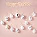 Philonext 50pcs Easter White Plastic Eggs, Easter Eggs, Hanging Plastic Eggs with Rope ,Artificial Egg DIY Decor Egg with 8 pens