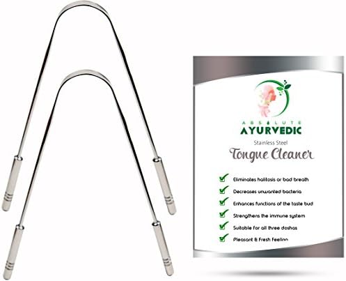 Pack of 2 Tongue Scraper For Daily Oral Care and Fresh Breath By Absolute Ayurvedic