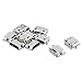 uxcell Micro USB Type B 5 Pin Female Charging Port Dock Jack Connector 10 Pcs