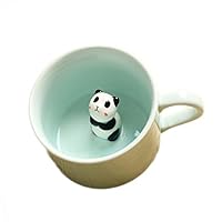 ZaH 3D Mug Animal Inside Cup Cartoon Ceramics Figurine Teacup Christmas Birthday Gift for Boys Girls Kids Women Men Coffee Mug (8 oz Panda)