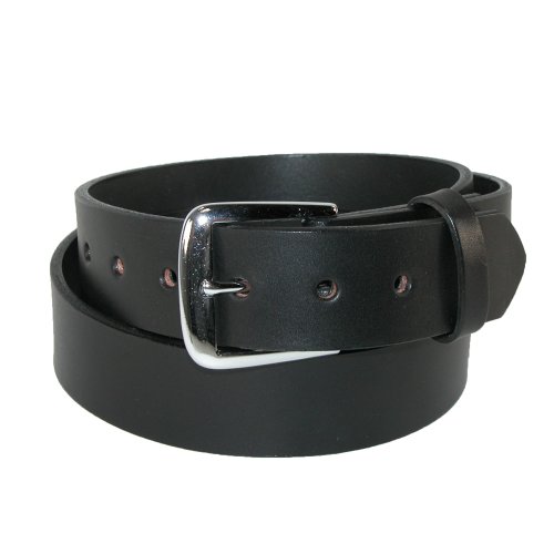 Boston Leather Men's Big & Tall Leather 1 1/2 Inch Bridle Belt, 50, Black