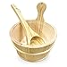Unitrox Sauna Wooden Bucket and Ladle Kit, Sauna Accessories with Liner for Sauna & SPA - Made of Premium Finland Pinewood(Pinus silvestris) - 6L