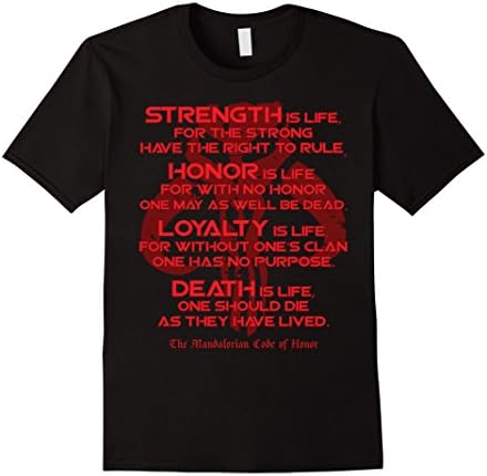 Men's Mandalorian Code of Honor Tshirt Large Black