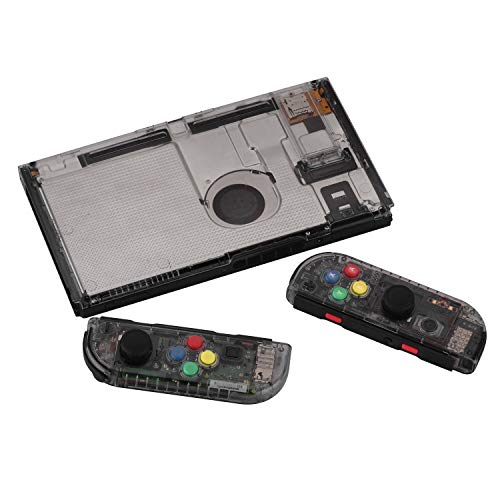 [Update Version] NS Joycon Handheld Controller Housing DIY Replacement Shell Case for Nintendo Switch Joy-Con (L/R) Without Electronics (Set-Smoke Black)